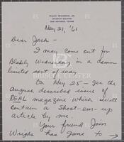 Letter from Maury Maverick to Jack Brooks, May 21, 1961