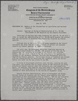 Memorandum to Subcommittee on Legislation and National Security from Jack Brooks, June 23, 1976