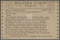 Telegram from agricultural representatives to Jack Brooks, March 20, 1969