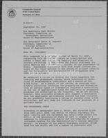 Letter from the office of the Comptroller General of the United States to Jack Brooks and Dante Fascell, September 30, 1987