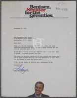 Letter from Lloyd Bentsen to Jack Brooks, November 12, 1970