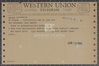 Telegram from a constituent to Jack Brooks, June 18, 1968