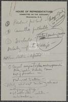 Handwritten notes regarding goals of the subcomittee investigating James Hoffa allegations, [1964]
