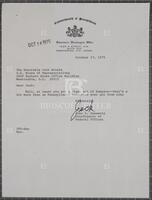 Letter from a Pennsylvania state government staffer to Jack Brooks, October 17, 1975