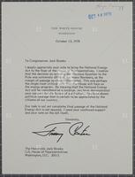 Letter from Jimmy Carter to Jack Brooks, October 13, 1978