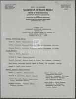 Witness list, Government Activities Subcommittee hearing on expenditure of federal funds in support of Presidential properties, October 10-11-12, 1973