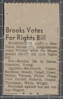 Brooks Votes For Rights Bill