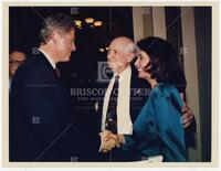 Photograph of Jack Brooks with Bill Clinton and Nancy Pelosi, February 17, 1993