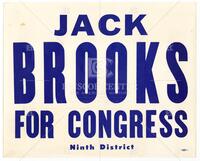 Jack Brooks campaign sign, undated