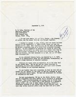 Letter from Bernard Rapoport to M.B. Zale