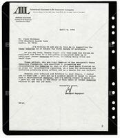 Letter from Bernard Rapoport to James Michener