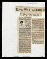 "Royce West has learned to play the game"