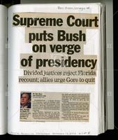 "Supreme Court puts Bush on verge of presidency"