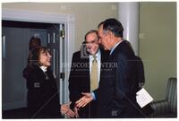 Audre Rapoport, Bernard Rapoport, and George H.W. Bush at the George Bush Presidential Library and Museum