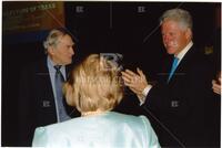 Bernard Rapoport, Idel Rapoport Bruckman McLanathan, and Bill Clinton at legacy dinner honoring Bernard Rapoport with remarks by Bill Clinton