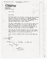 Letter from Lou Dubose to Bernard Rapoport