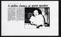 "A Stellar Choice of Guest Speaker"