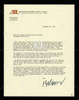 Letter from Bernard Rapoport to American Income Life Insurance Company home office personnel and agency field force