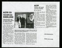 "KCTF-TV receives $500,000"