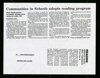 "Communities in Schools adopts reading program"