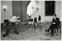 Eddie Adams photographing Ronald Reagan