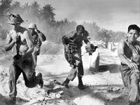 1st Cavalry Division soldiers dash through cemetery-battlefield