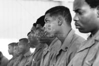 Soldiers attend a memorial service for slain civil rights leader Martin Luther King