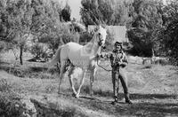 King Hussein of Jordan with Arabian horse