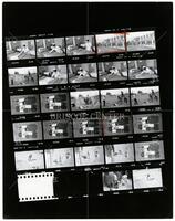 Contact sheet of images showing preparations for POWs returning from Vietnam