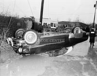 Car upside down/no driver