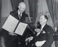 Photograph of John Von Neumann and President Dwight Eisenhower, 1956