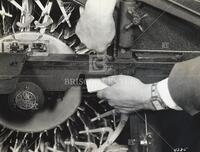 Close-up of the gears of a cash machine