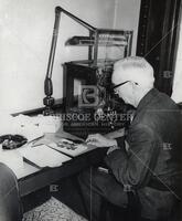 [Personal: Personal and Family History: Articles] 'Dr Robert E Greenwood, University of Texas mathematics professor and past president of Austin Coin Club, is shown whil examining and weighing 1968 coins produced by the U.S. Mint at Philadelphia. He and t