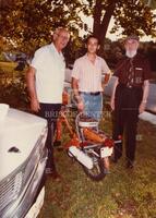 [Left to right:] Willie Kocurek, James McShane, Bob Greenwood September 19, 1979, Hickman Class Fish-Fry, Baker Rudolph's Yard