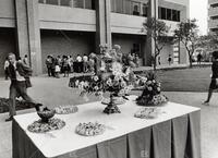 Patio and refreshment table with Professor Clifford Gardner of Mathematics at the left. (21)