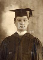 R. L. Moore in cap and gown