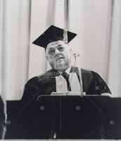 C. A. Truesdell speaking at commencement at Tulane University