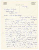 Letter from Dr. T. S. Edwards to President Wilson