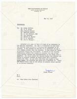 Memo from Logan Wilson and attached full text copy of Wilson's  statement to the faculty of May 14, 1957