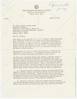 Letter from UT President Norman Hackerman to Mr. Miles Schulze