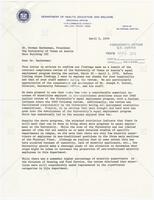 Letter from Miles Schulze to UT President Norman Hackerman