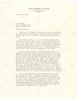 Two-page letter from Jack Holland, Dean of Men, to Arno Nowotny, Dean of Student Life
