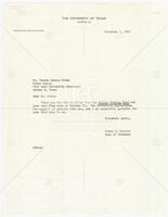 Correspondence between UT Dean of Students Glenn E. Barnett and Mr. Thomas Hudson McKee