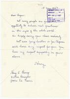 Handwritten letter from J Leury and/or Henry A. Berry, Paris, France, to "Logan"