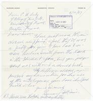 Handwritten letter from Burrows McNeir of Warrenton, Virginia to Dean. E. W. Doty
