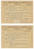 Western Union Telegram from Harold W. Herman to Dr. Logan Wilson