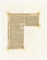 Greenville Banner: "University of Texas' Policy"