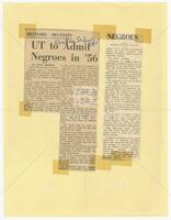 Waco News Tribune: "Historic Decision: UT to Admit Negroes in ‘56"
