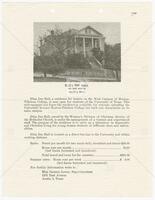 Flier with photo and information on Eliza Dee Hall