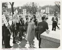 Students with signs on campus (Vietnam protest)